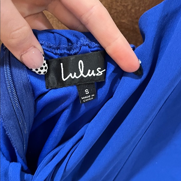 Blue Strappy-Back Women’s Dress - Picture 2 of 3